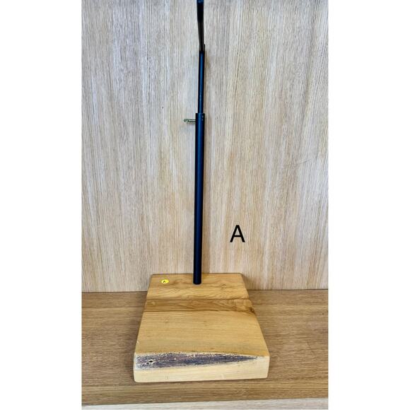 “A” Custom Steel & Wood Retail Display Stand LIVE edge– Adjustable Height - Picture 4 of 5